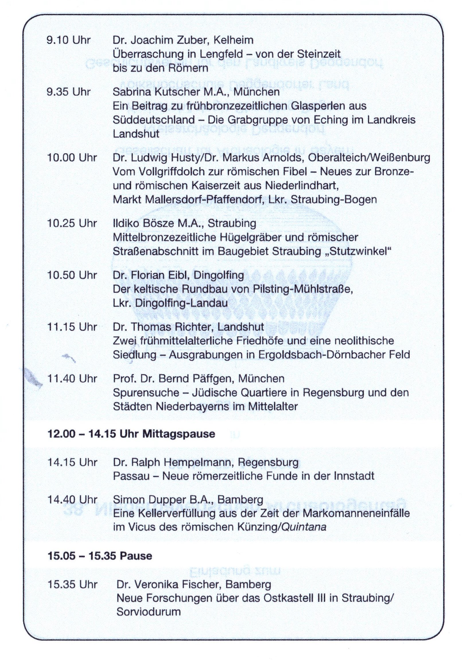 38. Niederbayerischer Archäologentag
