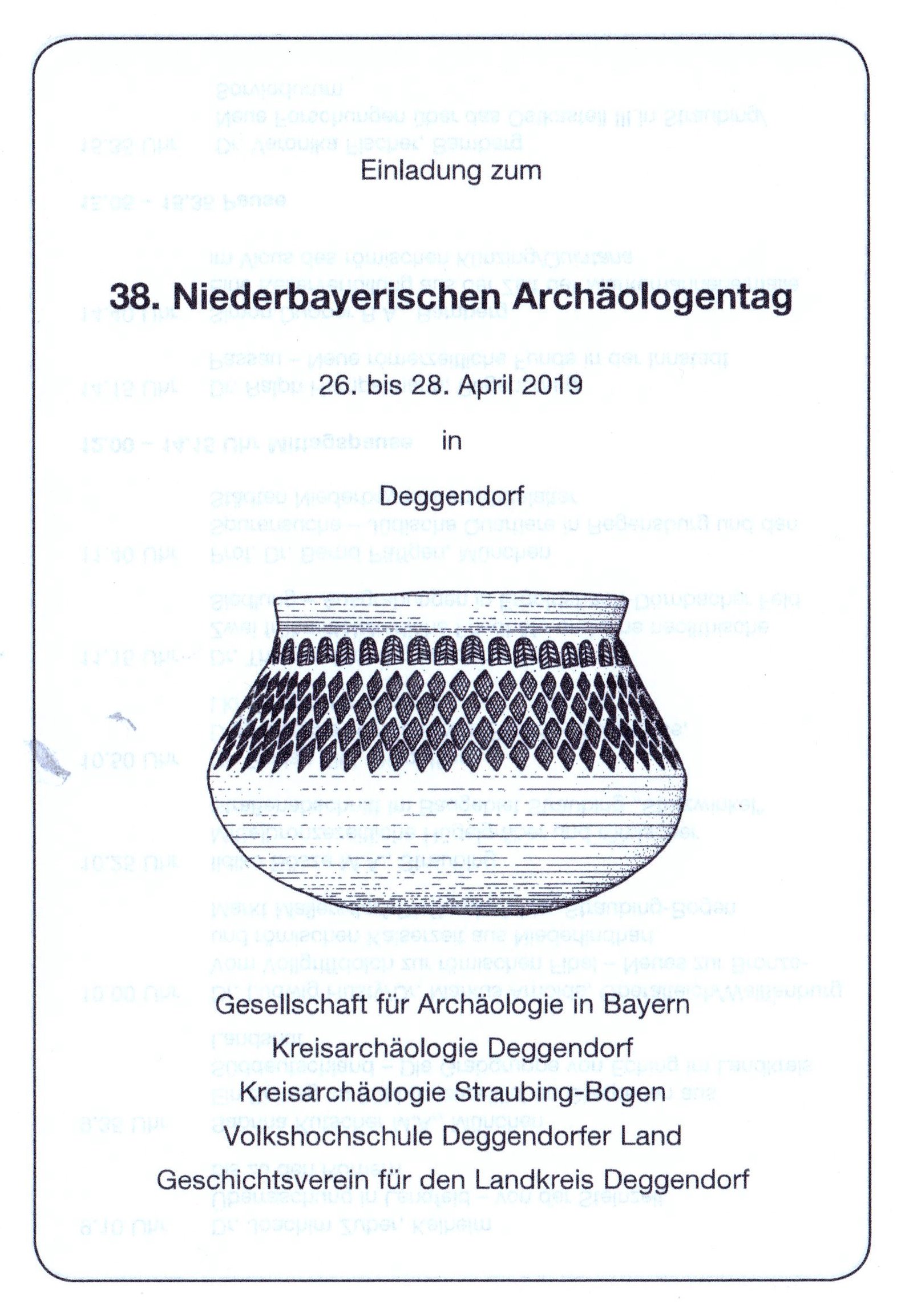 38. Niederbayerischer Arch&auml;ologentag